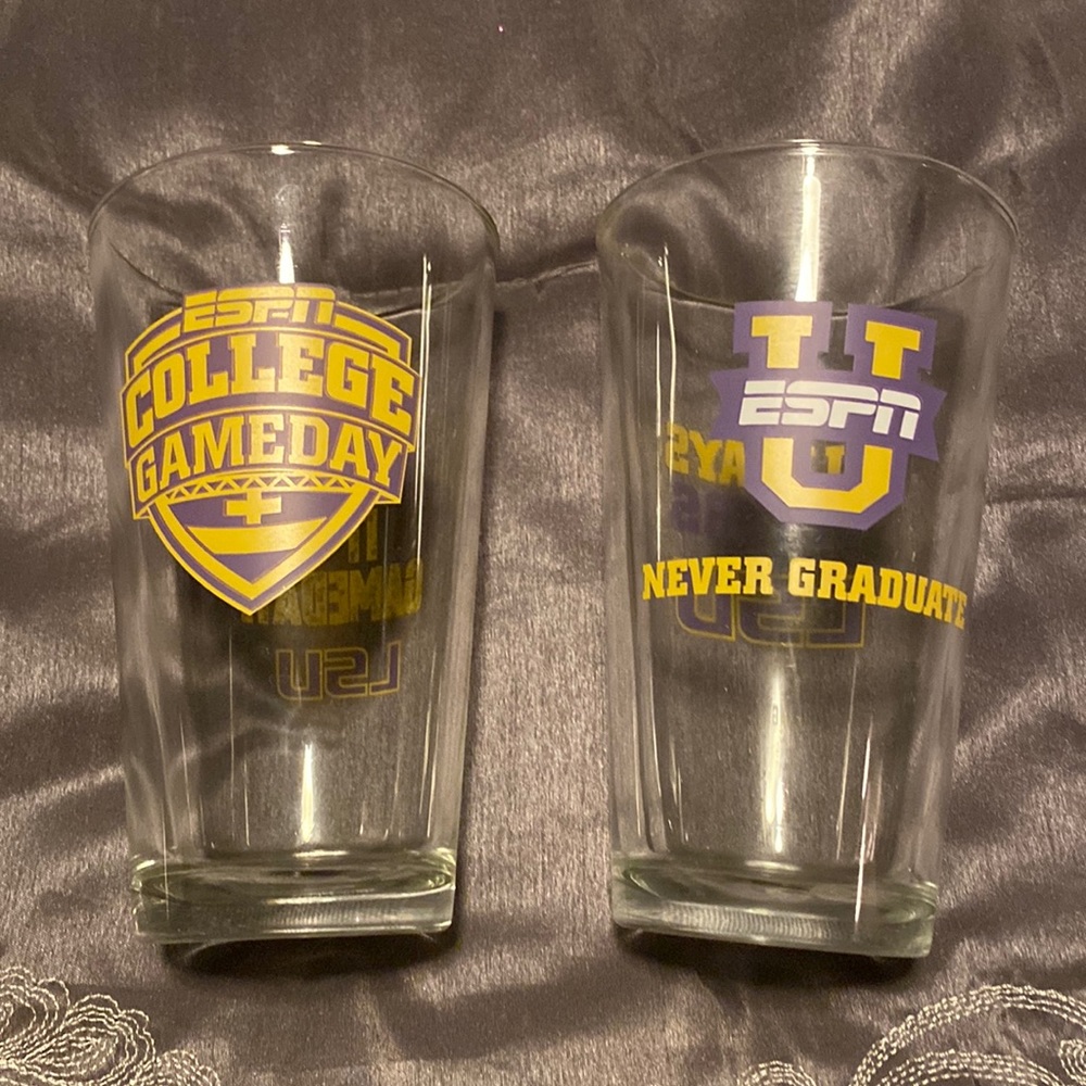 ESPN Gameday LSU Pint Glasses Set of Two